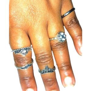 5pc stackable vintage ring set
